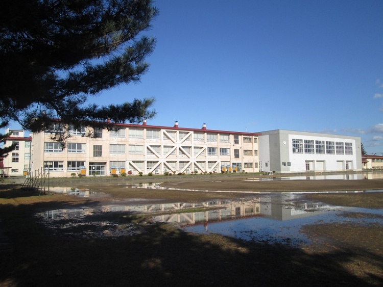 校舎と体育館の外観です。