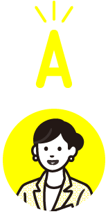 回答を表すAの文字と笑顔の女性のイラスト
